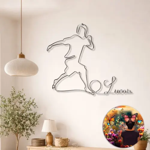 Escultura de Parede Futebol Personalizada Arte Decor Moderna
