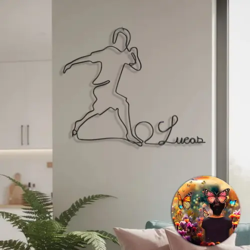 Escultura de Parede Futebol Personalizada Arte Decor Moderna