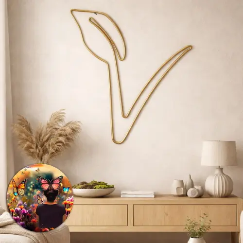 Escultura de Parede Folha Decoração Eco