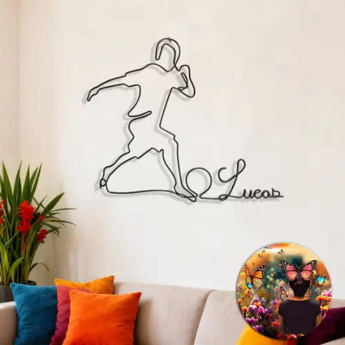Escultura de Parede Futebol Personalizada Arte Decor Moderna