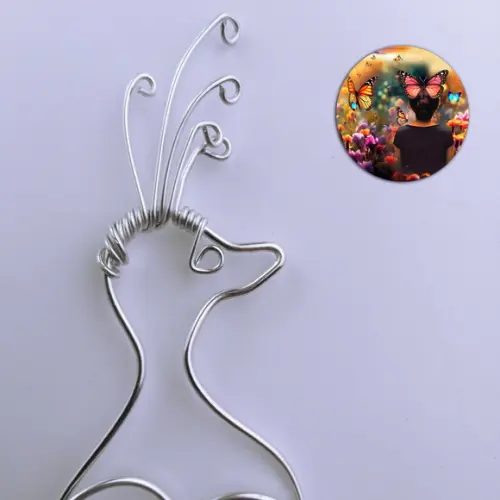 Escultura de Parede Pavão Decoração Ave Ecológica