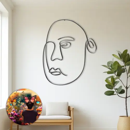 Escultura de Parede Rosto Caricatura Contemporânea para Decoraç
