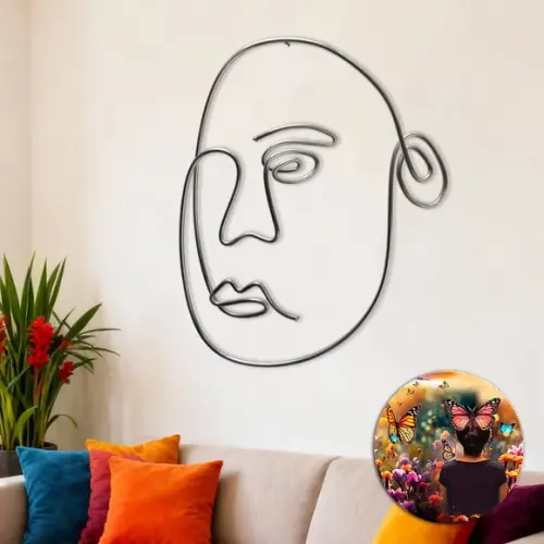 Escultura de Parede Rosto Caricatura Contemporânea para Decoraç