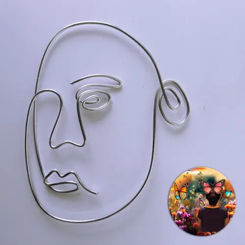 Escultura de Parede Rosto Caricatura Contemporânea para Decoraç