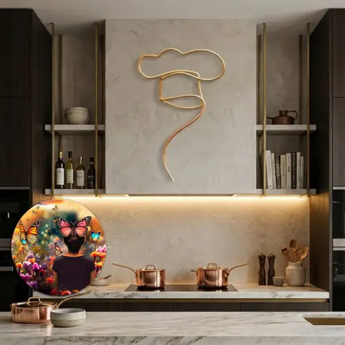 Escultura de Parede Toque Blanche Decoração Gourmet