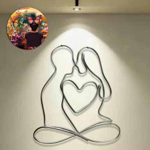 Escultura de Parede Casal Yoga Zen Decoração de Ambientes
