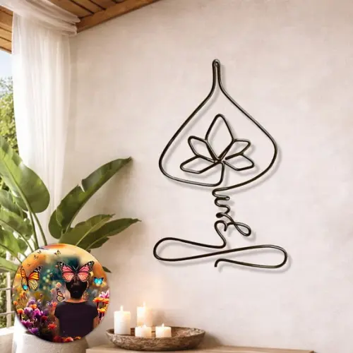 Escultura de Parede Yoga Zen Móbile Decoração de Ambiente