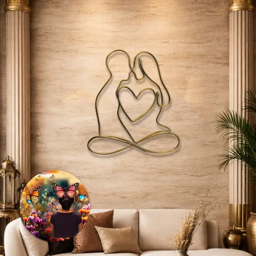 Escultura de Parede Casal Yoga Zen Decoração de Ambientes