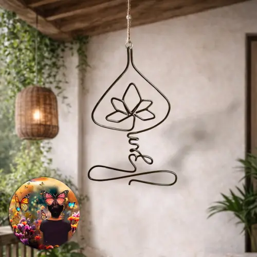 Escultura de Parede Yoga Zen Móbile Decoração de Ambiente