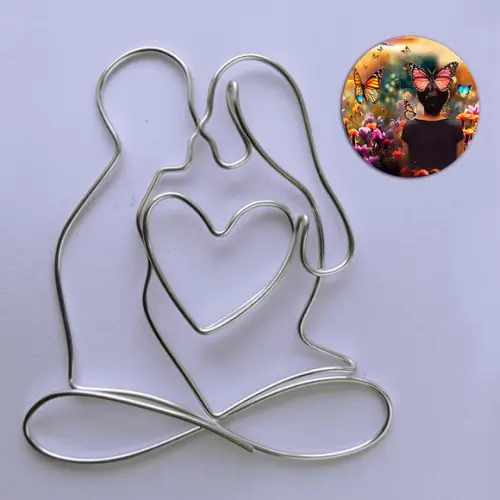 Escultura de Parede Casal Yoga Zen Decoração de Ambientes