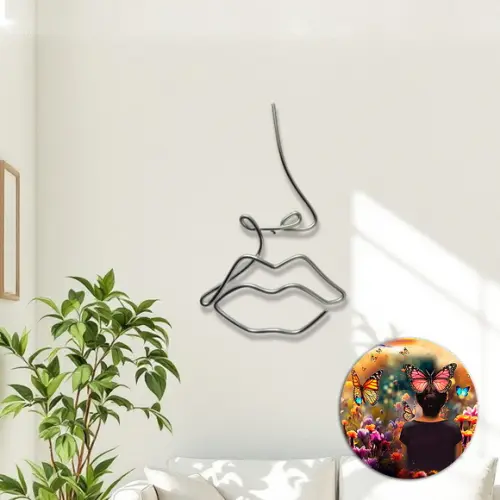 Escultura em Arame Silhueta Decoração Parede Sala e Quarto