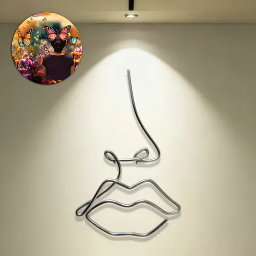 Escultura em Arame Silhueta Decoração Parede Sala e Quarto