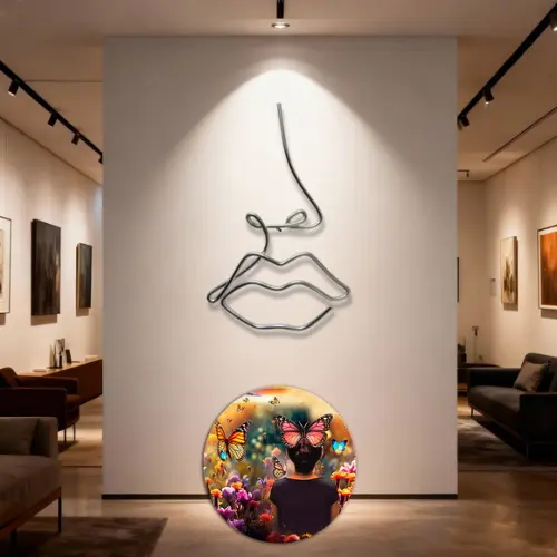 Escultura em Arame Silhueta Decoração Parede Sala e Quarto