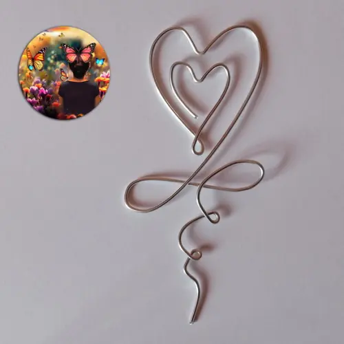 Coração Infinito Escultura de Parede