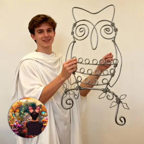 Escultura de Arame Coruja Decoração de Casa Escritório e Ambientes