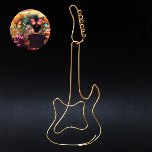 Escultura de Parede Guitarra Estilizada Decora Quarto Sala
