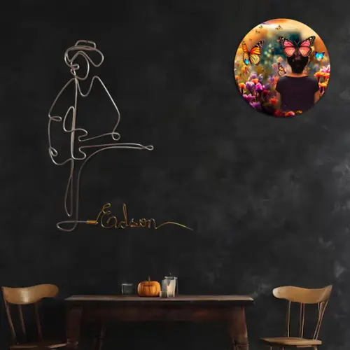Escultura de Parede Guitarrista Personalizado