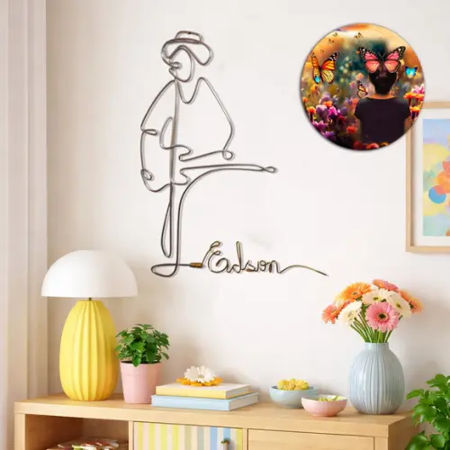 Escultura de Parede Guitarrista Personalizado