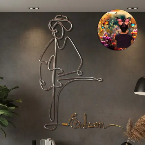 Escultura de Parede Guitarrista Personalizado