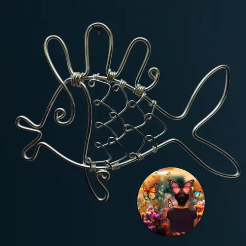 Escultura de Parede Peixe Ornamental Decorativo