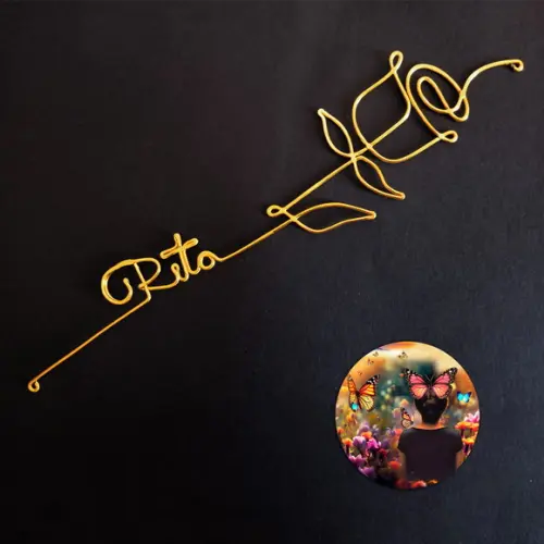Escultura de Parede Rosa Decoração Floral Personalizada
