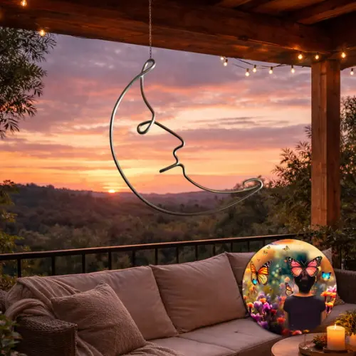Escultura Lua Crescente Arte Minimalista Decoração Casa