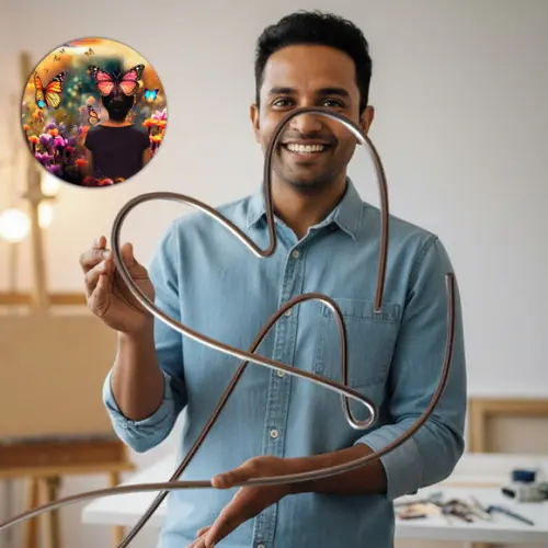 Escultura em Arame Coração Amor Infinito Decoração de Parede