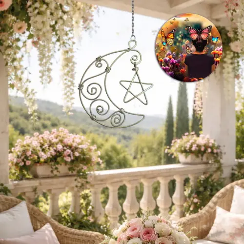 Escultura Lua e Estrela Decoração Sala Quarto Móbile Varanda