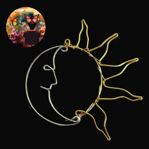 Escultura Sol e Lua Decoração Sala Varanda Quarto de Casal
