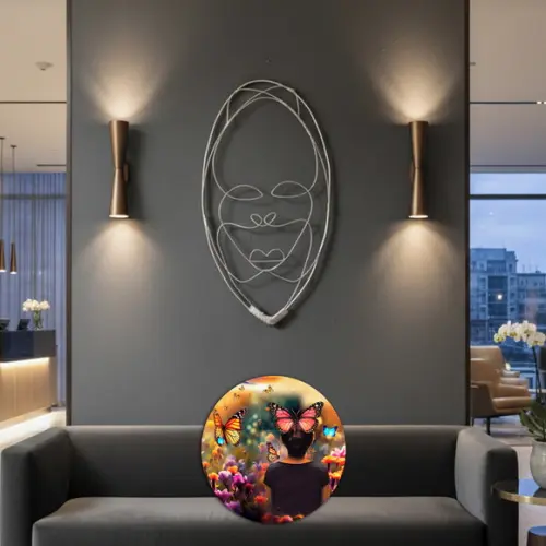 Escultura Rosto Tribal Decoração de Parede Interior Exterior