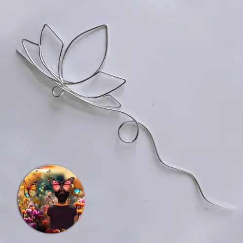 Escultura em Arame Flor de Lótus Arte Decorativa