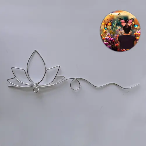 Escultura em Arame Flor de Lótus Arte Decorativa
