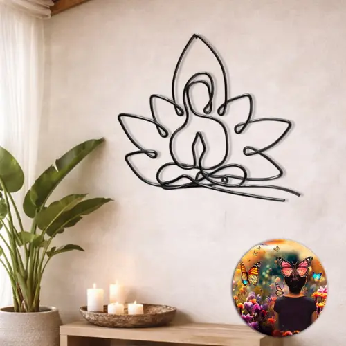 Escultura de Parede Yoga  Arte Decorativa Zen