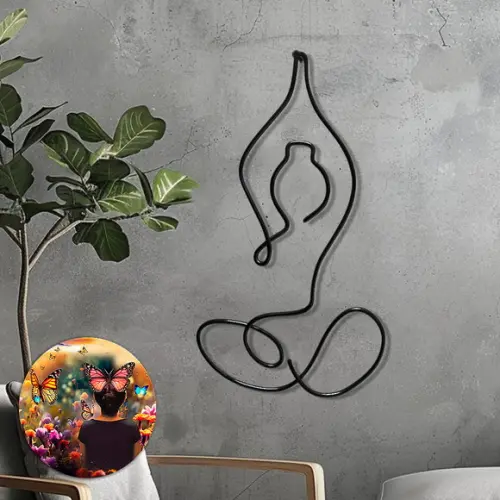 Escultura em Arame Yoga  Zen Arte Decorativa