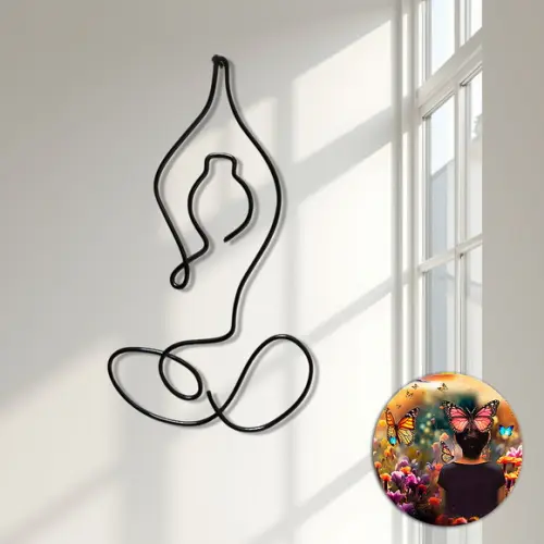 Escultura em Arame Yoga  Zen Arte Decorativa