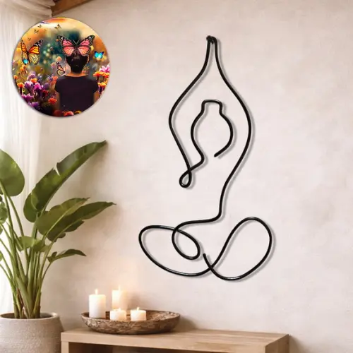 Escultura em Arame Yoga  Zen Arte Decorativa