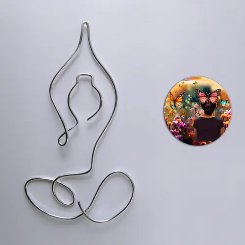 Escultura em Arame Yoga  Zen Arte Decorativa