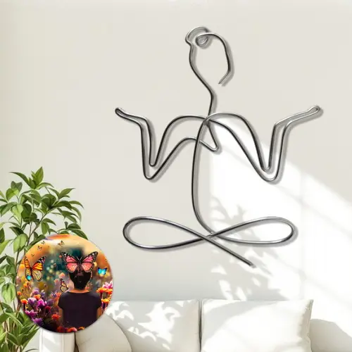 Escultura em Arame Yoga Arte Decorativa