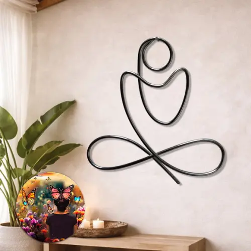 Escultura de Parede Yoga  Arte Decorativa Zen