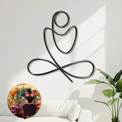 Escultura de Parede Yoga  Arte Decorativa Zen