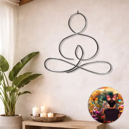 Escultura de Parede Yoga  Arte Decorativa Zen