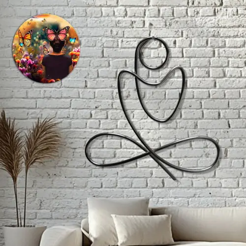 Escultura de Parede Yoga  Arte Decorativa Zen