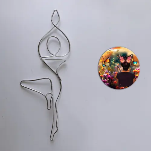 Escultura em Arame Yoga  Arte Decorativa