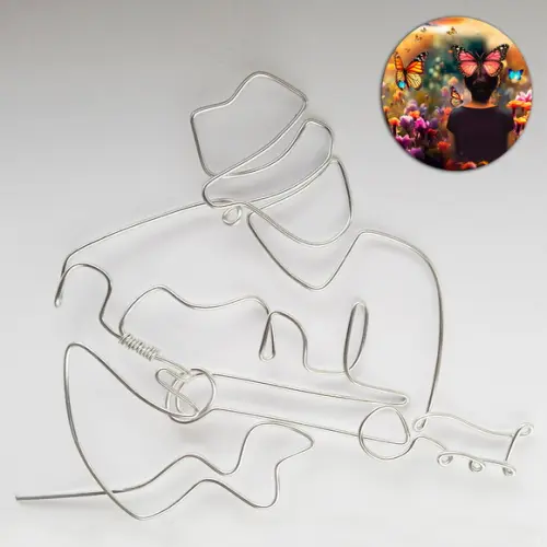 Violeiro Escultura de Parede Home Decor
