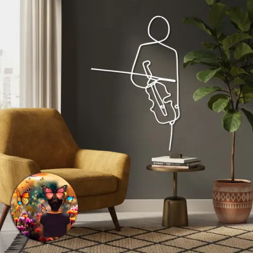 Violinista Escultura de Parede ou Móbile Caricatura Músico