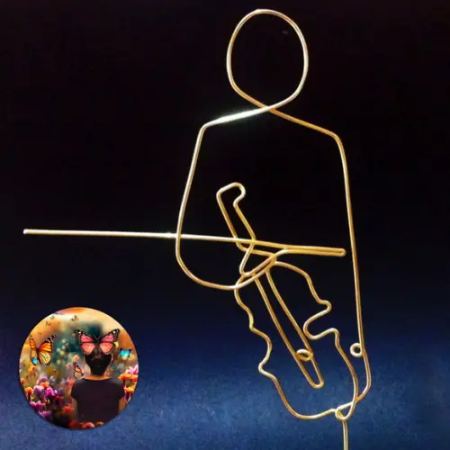 Violinista Escultura de Parede ou Móbile Caricatura Músico