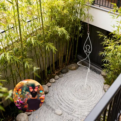Escultura de Parede Yoga Zen Móbile Decoração