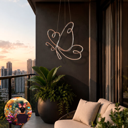 Móbile escultura em Arame Borboleta Para Decoração de Ambiente