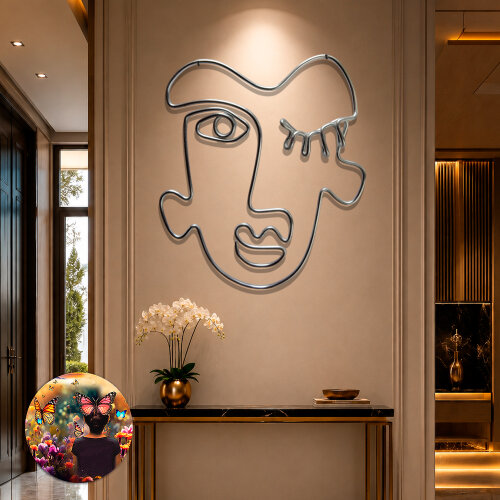 Escultura de Parede Rosto Caricatura Decoração Sala