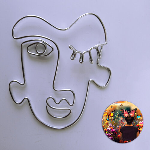 Escultura de Parede Rosto Caricatura Decoração Sala